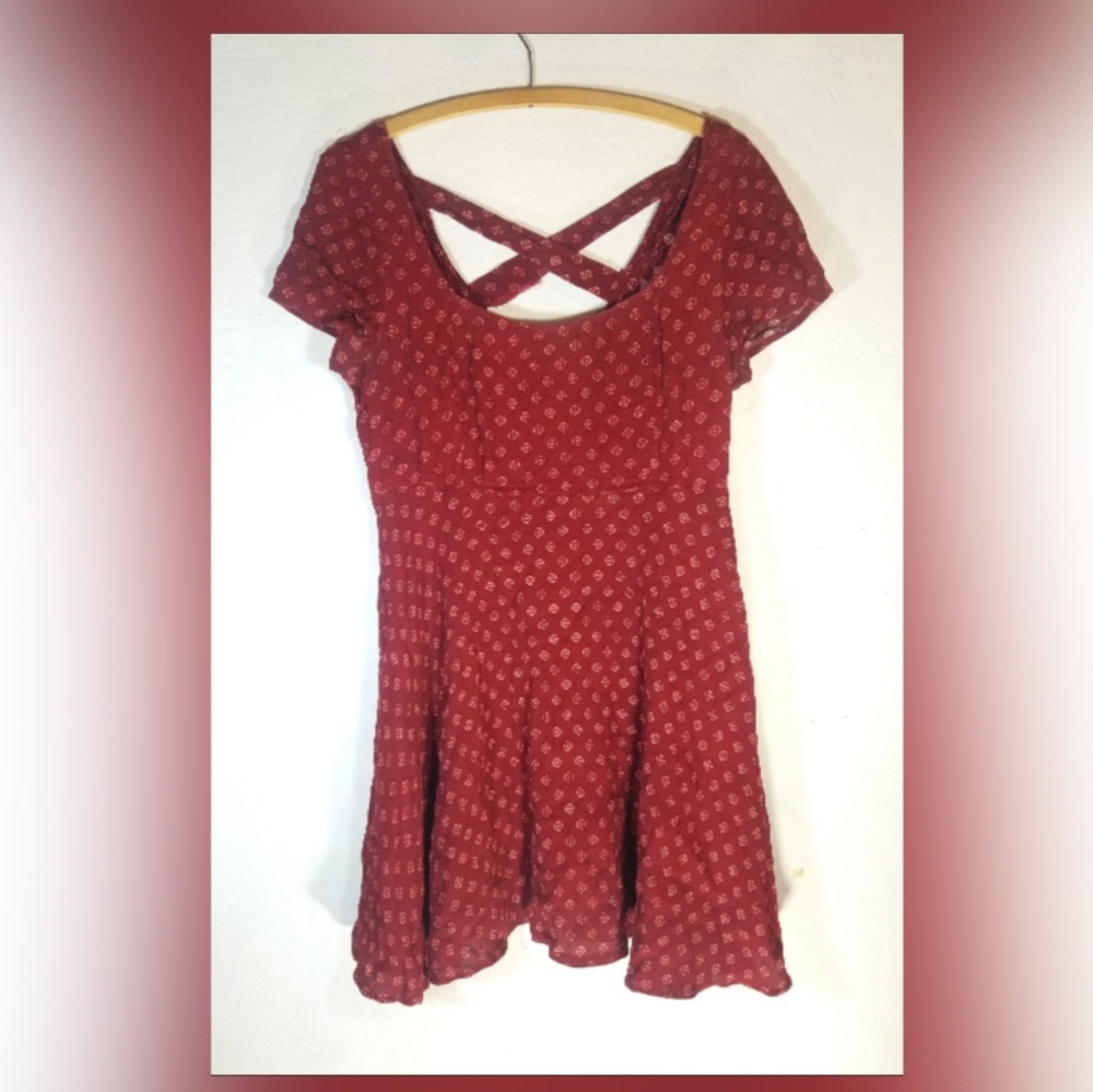 Red Size 2-6 Kimchi Blue Floral Pattern Mini Dress